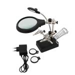 TOKTOS Magnifying Glass For Workbench With LED Light 3.5X-12X Lens Auxiliary Clip for sale