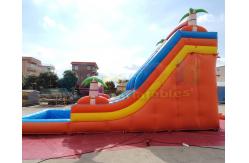 China 1000D Palm Tree Bouncy Castle Water Slide For Backyard Hotel supplier