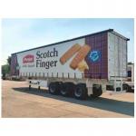 Tri-axle 40/45ft Curtain Side Tarpaulin Fabric Semi Trailer for Drinks and Vegetables for sale