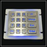 Luminous Access Control 304 Stainless Steel Keyboard Metal Waterproof 16 Key for sale