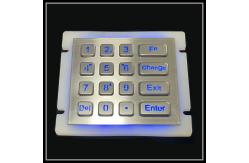 China Luminous Access Control 304 Stainless Steel Keyboard Metal Waterproof 16 Key supplier