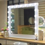 Metal Frame Makeup Mirror With Lights Music Speaker Single Sided Square Light Up Mirror for sale