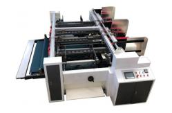 China High Speed PLC Box Folding And Gluing Machine Double Piece Semi Automatic supplier