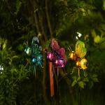 IP44 Metal Butterfly Solar Garden Ornaments Plug In LED Lamp