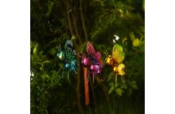 China IP44 Metal Butterfly Solar Garden Ornaments Plug In LED Lamp supplier