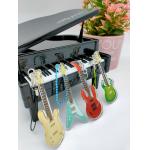 OEM Acrylic Sheet Keychain , Silk Screen Guitar Keyring Engraved