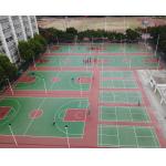 UV-Resistance Surface PU Sports Flooring Volleyball Court Red Blue for sale