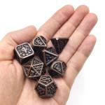 Mini Resin Polyhedral Metal Rpg Dice Set Nontoxic For Collection Cuprum Black And Silver for sale