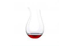China Clear 1600 Ml U-Shape Luxurious Elegant Glass Wine Decanter For Home supplier