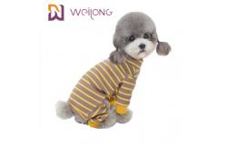 China Summer Striped Black And White Plaid Dog Pajamas Customized Yarn Dyed supplier