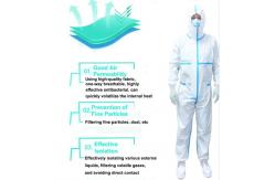 China Adults Breathable Medical Protective Coveralls With Elastic In Hood supplier