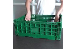 China Portable Collapsible Fruit Plastic Crates With Hole Handles supplier