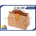 Printing Handbag Shaped Wrapping Paper Gift Bag with Die-cut Handle , Eco-friendly for sale