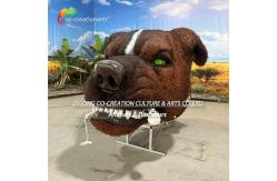 China Animatronic Skeletal Dog Head Statue: Smoke-Spraying Mechanism & Glowing Green Eye Display supplier