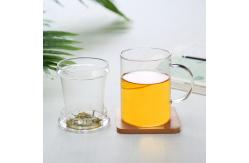 China 14oz / 420ml Glass Tea Infuser Cup With Lid Durable Loose Leaf Tea Mug supplier