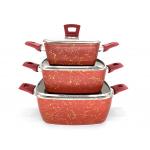 2.5mm Tempered Glass Lid LFGB Aluminum Non Stick Soup Pot for sale