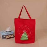 2021 hot selling  promotional customized Christmas  canvas  tote bag reusable Santa shopping bag handbag  gift for kids for sale