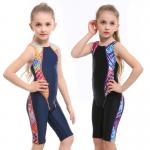 Conjoined Children'S Training Swimsuit Girls' Competitive Swimsuit Fashion Five Point for sale