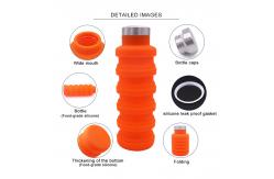 China BPA Free Reusable Silicone Folding Water Bottle supplier
