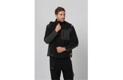 China Hidden Zipper Cold Weather Workwear , Mens Black Soft Shell Jacket supplier