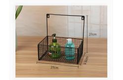 China Black Storage Metal Wire Mesh Basket For Fruit Vegetables With Handle supplier