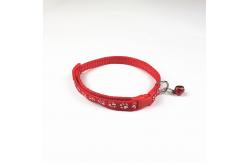 China PP Small Dog Adjustable Collar Printed Foot Print With Bell Patch supplier
