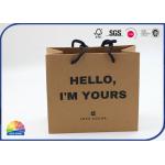 4C Customized Size Logo Kraft Paper Bags With Nylon Handle for sale