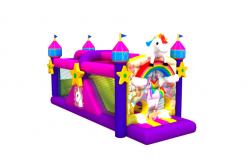 China Outdoor Unicorn Theme 4x9.5x4.5m Inflatable Obstacle Courses supplier