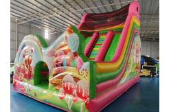 China Amusement Park Inflatable Dry Slides Candy House Inflatable Slides Castle For Kids supplier