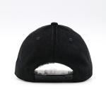 100% Corduroy Black Flat Embroidered Baseball Caps Plastic Back Closure