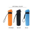 600ml Drinking Water Silicone Foldable Bottle With Sling