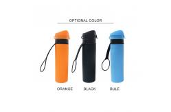 China 600ml Drinking Water Silicone Foldable Bottle With Sling supplier