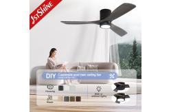 China Wooden Blades Ceiling Fan With Light and Remote for Low Ceiling supplier