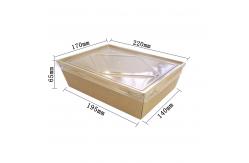 China Rectangular Salad Kraft Lunch Box Disposable Biodegradable 500ml - 2100ml supplier