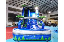 China Palm Tree Jumping Castles Outdoor Inflatable Water Slides With Pool supplier