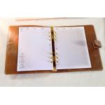 142x208mm Genuine leather  snap fastener customized design Refillable 6 Ring Binder organizer