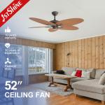 35W Power 5 ABS Leaf 6 Speeds Remote Control Antique Style Ceiling Fan NO Private Mold for sale