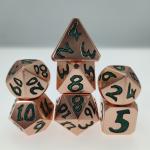Sharp Edge Handmade Polyhedral Dice Set High Quality Metal Special Hands Feeling Green For rpg game for sale