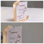 Personalized Clear Sheet Poster L Shape Acrylic Photo Picture Frame with Wood Base for sale