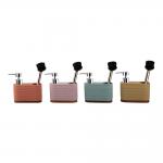 2N1 Sand Stone Kitchen Soap Dispenser With S/S Brush And Chrome ABS Pump Hand Painted Base And Body With Fine Circle for sale