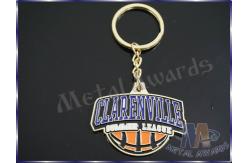 China Waterproof Custom Metal Key Chains Basketball Keyrings With Split Ring supplier