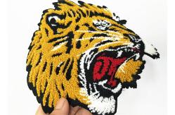 China Animal Tiger Chenille Embroidery Patches No Minimum Merrow Border supplier