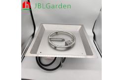 China Silver Stainless Steel Square Fire Pit Burner Pre Rusted supplier