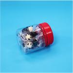 Small Empty Food Grade Screw Red Lid Clear Plastic PET Sweet Nuts Storage Jars for sale