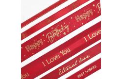 China Red Double Face Satin Grosgrain Printed Ribbon Christmas Packaging Gift supplier