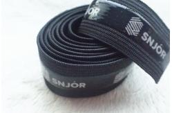 China Fashion Polyester Soft Elastic Band , Black Elastic Tape With Screen Printing Logo supplier
