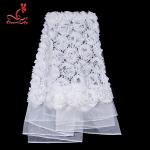 Fashion Dribbling Embroidered Lace Fabric / Lace Netting Fabric for sale