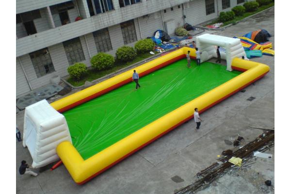 Large Scale Inflatable Soccer Filed , Inflatable Amusement Park Playground