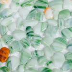 Cobble Pebble Shaped Glass Mosaic Tiles Glossy Mosaic Kitchen Wall Pebble Mosaic