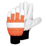 Class 0 cut resistant Leather Chainsaw Gloves / Chainsaw Protective Gloves for sale